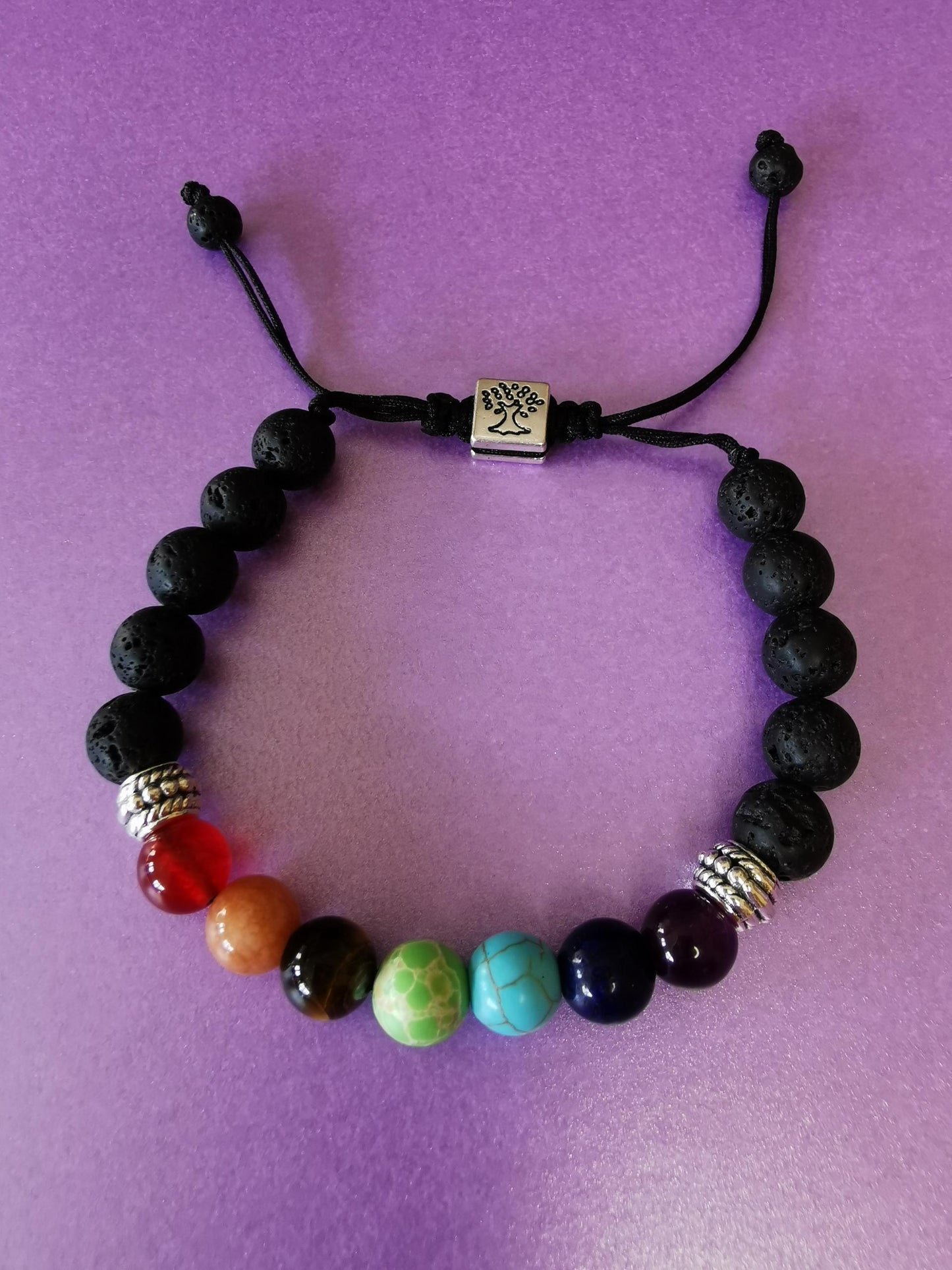 UNISEX 7 Chakras and lava stone Energy Healing Bracelet