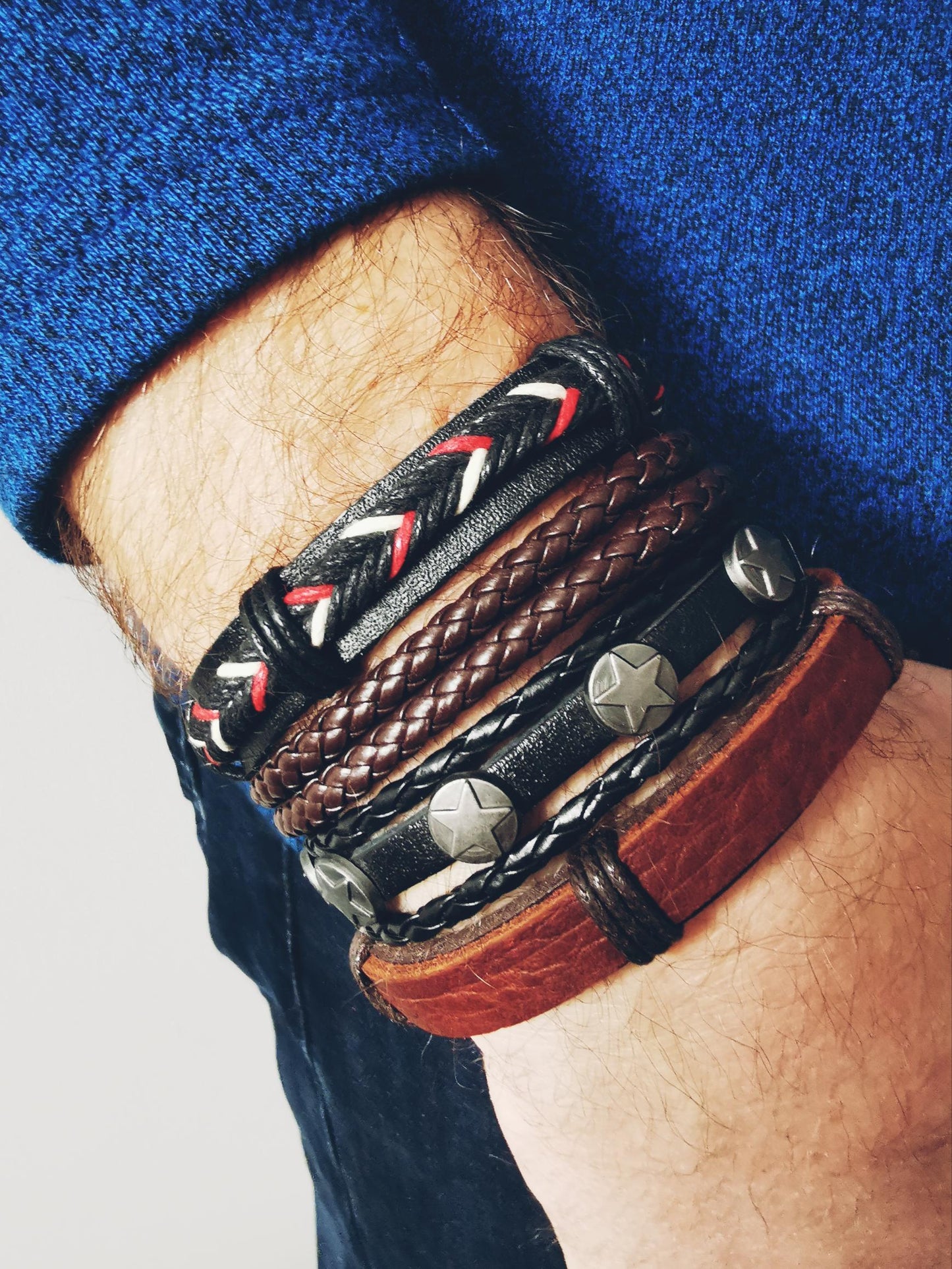 Vintage BOHO Multilayer leather Bracelet for Men Design 3