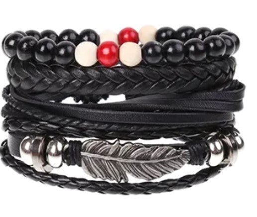 Vintage BOHO Multilayer leather Bracelet for Men design 1