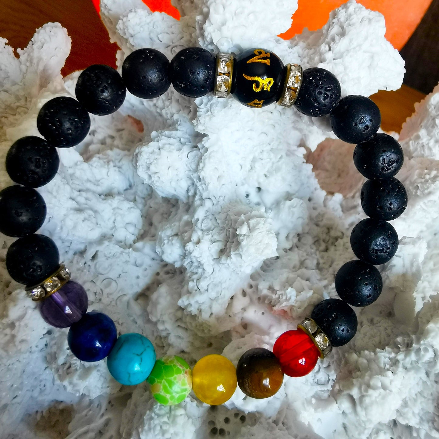 Energy Healing 7 Chakra Natural Crystal Beaded Bracelet